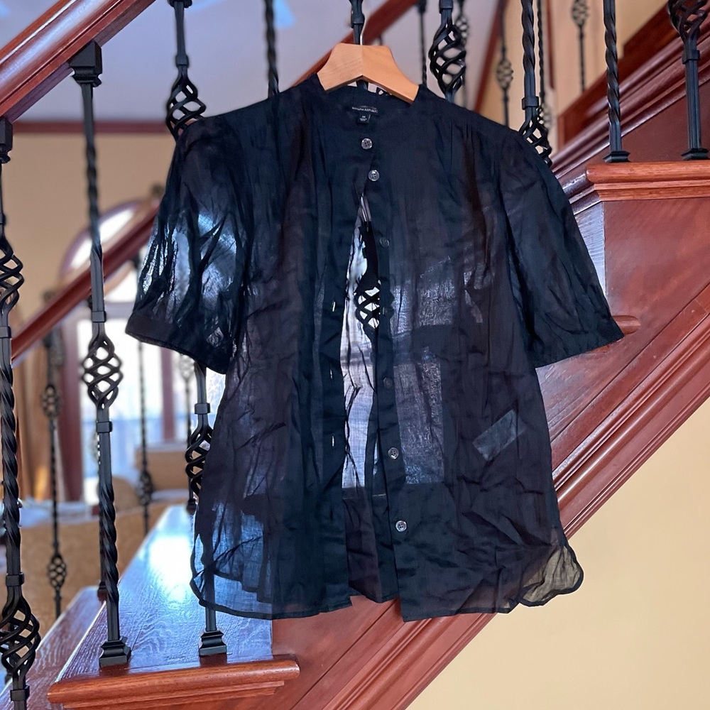 Banana Republic Black Sheer Top